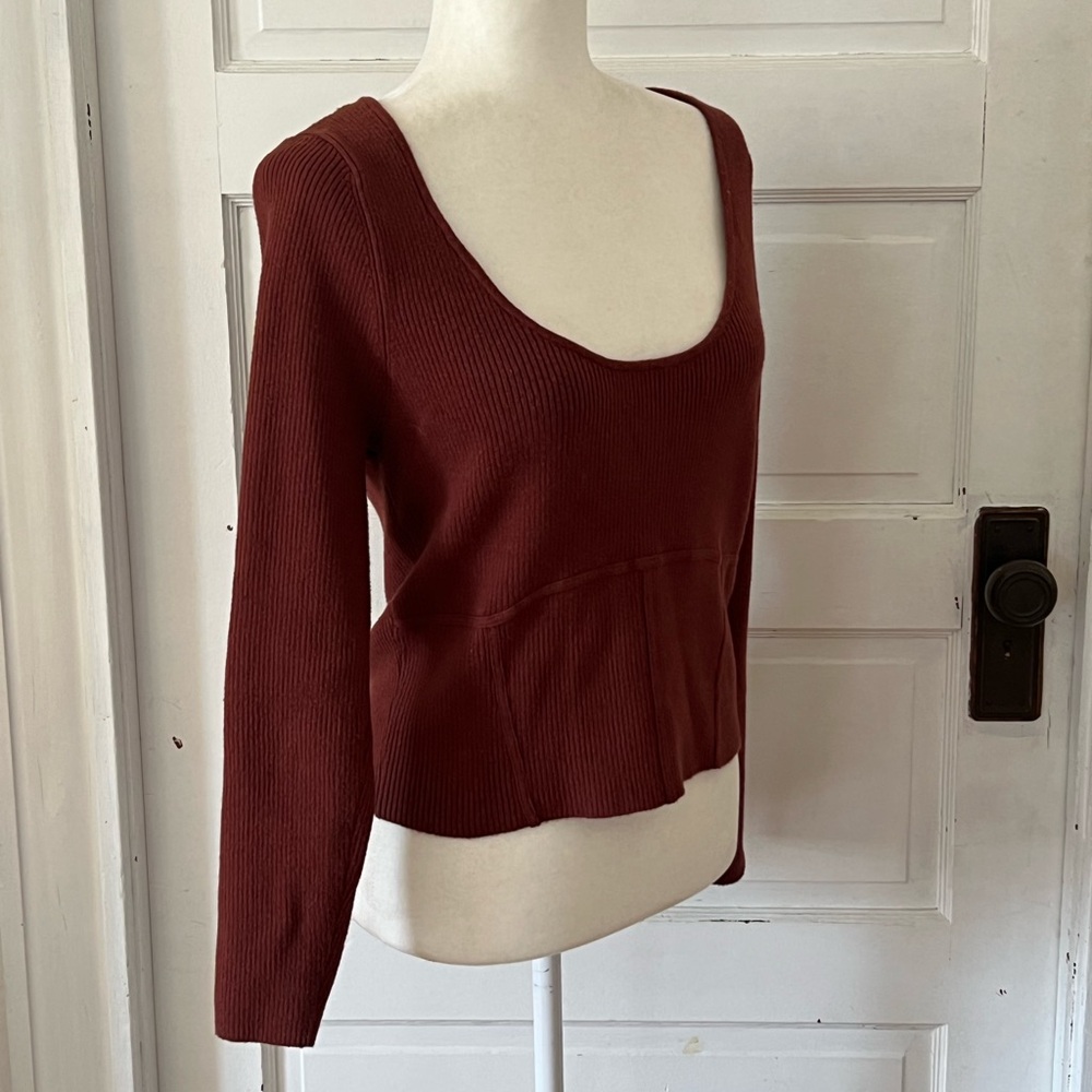 Abercrombie & Fitch | Scoopneck Corset Sweater Top - Picture 2 of 4